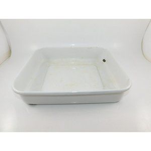 38/2205 Vintage 9 1/2 x 11 Enamelware White Pan